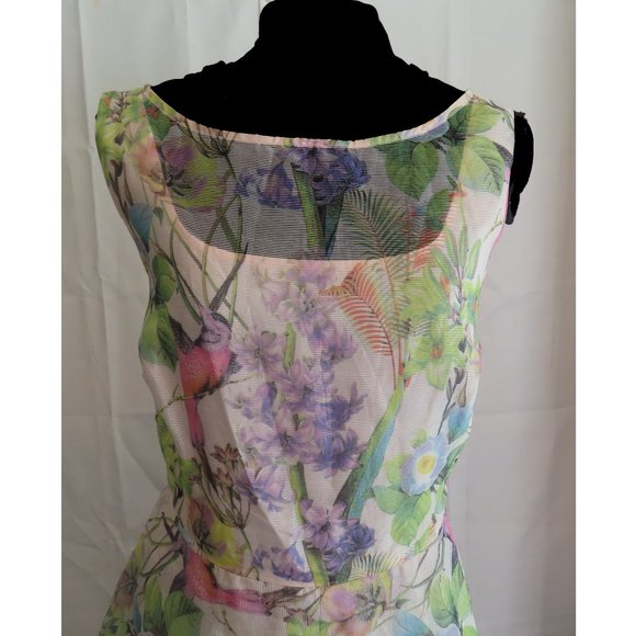 EUC Hummingbird Tea Party Dress Fit & Flare - Dress Barn (US 16) ❧ - Picture 2 of 8